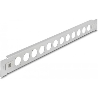 Delock 19  D-típusú patch panel 12 porttal eszköz nélkül szerelhető szürke