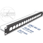 Delock 19  D-típusú patch panel húzásmentesítéssel, 16 porttal 1U fekete