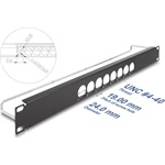 Delock 19  D-típusú patch panel húzásmentesítéssel és 8 porttal középen 1U fekete