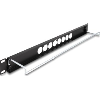 Delock 19  D-típusú patch panel húzásmentesítéssel és 8 porttal középen 1U fekete