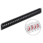 Delock keystone szerelőpanel fekete 19" 24 port