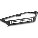 Delock 19  Keystone Patch Panel 24 port húzásmentesítővel 1U ferde fekete