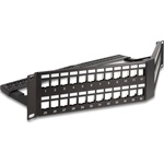 Delock 19  Keystone Patch Panel 48 port húzásmentesítővel, 2U ferde fekete
