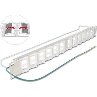 Delock 19  Keystone patch panel 24 dönthető porttal és húzásmentesítéssel