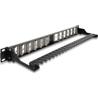 Delock 19  Keystone patch panel 24 porttal hajlított húzásmentesített fekete