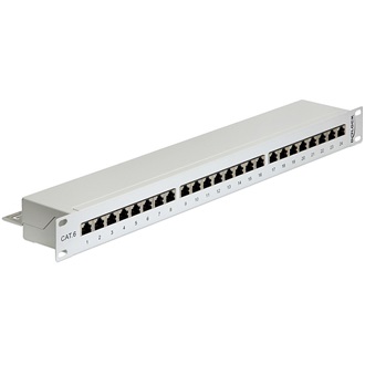 Delock 24 portos Cat.6 szürke 19" RJ45 Patch Panel