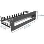 Delock 19  áramkör megszakító borítással, kábel feszültségmentesítés és mélységi állíthatóság DIN sin 3U fém fekete