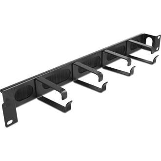 Delock 19  ecset csík elrendezésű kábelrendező 4 hurokkal és oldalsó kábelbemenettel 1U fekete