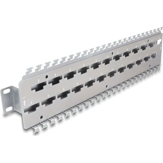 Delock 19 , fém, kábel támogató sin hálózati kábelcsatlakozókhoz LSA csatlakozóval, 24 porttal