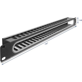 Delock 19  kábel rendező panel nyitási és sarok védelemmel 1U fekete
