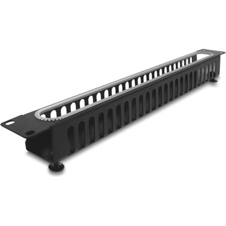 Delock 19  kábel rendező panel nyitási és sarok védelemmel 1U fekete