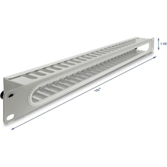 Delock 19  kábel rendező panel nyitási és sarok védelemmel 1U szürke