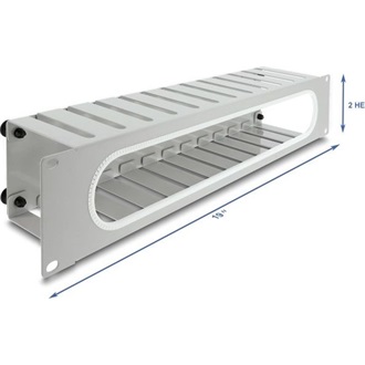 Delock 19  kábel rendező panel nyitási és sarok védelemmel 2U szürke