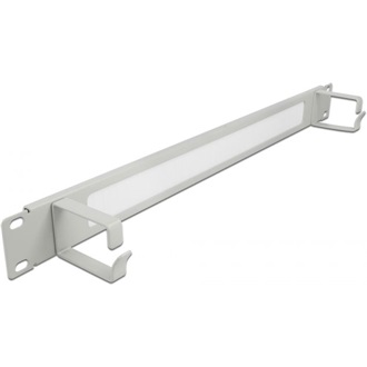 Delock 19" kábelrendező fésűs panel, 2 hurokkal 1U, szürke