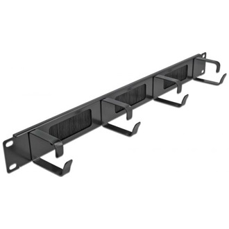 Delock 19? kábelrendező fésűs panel, 4 hurokkal 1U, fekete