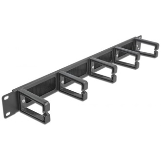 Delock 19? kábelrendező fésűs panel, 5 hurokkal 1U, fekete