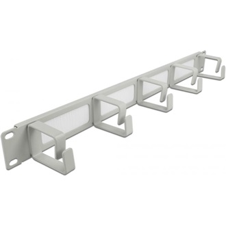 Delock 19" kábelrendező fésűs panel, 5 hurokkal 1U, szürke