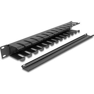Delock 19  kábelrendező panel kefével és 2 nyílással 1U fekete