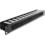 Delock 19  kábelrendező panel kefével és 2 nyílással 1U fekete