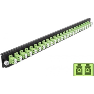 Delock 19? kötő doboz első panele 24 porttal LC Duplex citromzöld