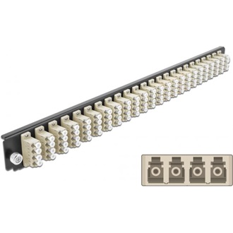 Delock 19? kötő doboz első panele 24 porttal LC Quad bézs