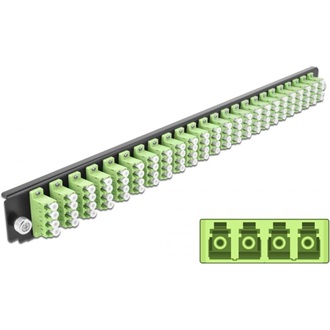 Delock 19? kötő doboz első panele 24 porttal LC Quad citromzöld
