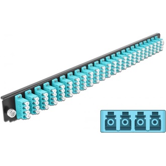 Delock 19? kötő doboz első panele 24 porttal LC Quad vízkék