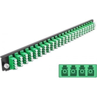 Delock 19? kötő doboz első panele 24 porttal LC Quad zöld