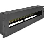 Delock 19  megszakító szalag borítással és DIN sínnel 3U fém fekete