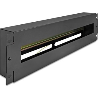 Delock 19  megszakító szalag borítással és DIN sínnel 3U fém fekete