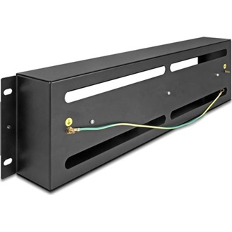 Delock 19  megszakító szalag borítással és DIN sínnel 3U fém fekete