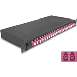 Delock 19  optikai szál összekötő doboz 24 x LC Duplex OM4 1U kompletten összeszerelve