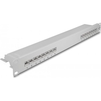 Delock 19  patch panel 16 porttal Cat.6A 1U szürke