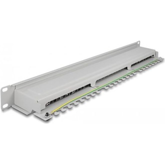 Delock 19  patch panel 16 porttal Cat.6A 1U szürke