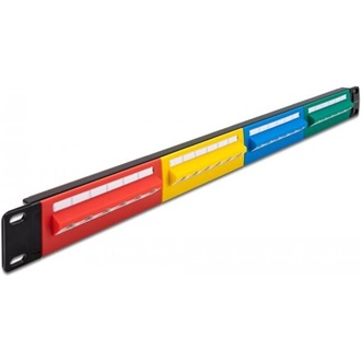Delock 19  patch panel 24 porttal Cat.5e 1U színes