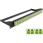 Delock 19  száloptikás csatlakozó panel 24 portos LC Quad citromzöld