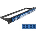 Delock 19  száloptikás csatlakozó panel 24 portos LC Quad kék