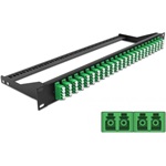 Delock 19  száloptikás csatlakozó panel 24 portos LC Quad zöld