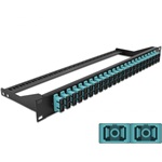 Delock 19  száloptikás csatlakozó panel 24 portos SC Duplex vízkék