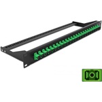 Delock 19  száloptikás csatlakozó panel 24 portos SC Simplex zöld