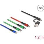 Delock USB-A 2.0 USB-C -> Lightning 2db USB-C USB-B 2.0 micro M/M töltőkábel 1.2m fekete