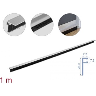 Delock 20 mm hosszú, hajlított kefeszalag 1 m hosszú alumínium foglalattal