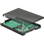 Delock 2.5”-os SATA-átalakító, 22 tus > 1 x M.2 B-kulcs nyílás + 1 x mSATA - 9,5 mm