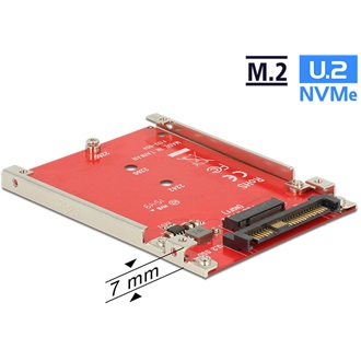 Delock 2.5” átalakító U.2 SFF-8639 > M.2 NVMe M aljzat - 7 mm