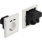 Delock 2,4 A-s fali csatlakozó (konnektor) 2 x A-típusú USB töltő porttal