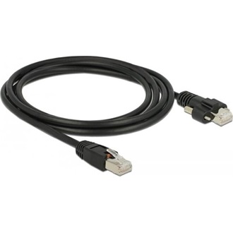 Delock 2 m-es RJ45 dugó > RJ45 dugó csavarokkal csatlakozós Cat.6 SSTP kábel