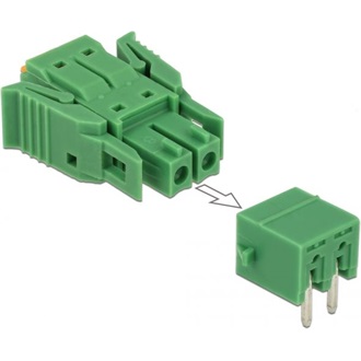 Delock 2 tűs, 3,81 mm-es vízszintes hornyos PCB sorkapocs blokk csomag