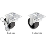 Delock 2 x 2 db.-os görgőkerék szett O 50 mm (átmérőjű) terhelési képesség akár 90 kg