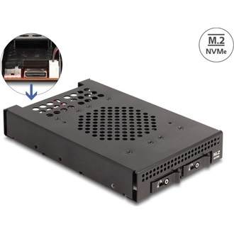 Delock 3.5  Mobil állvány 2 x M.2 NVMe SSD-hez OcuLink SFF-8612 konnektorral