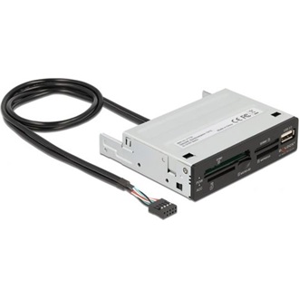 Delock 3.5  USB 2.0-s kártyaolvasó, 5 nyílás + 1 x A-típusú USB 2.0-s csatlakozóhüvely